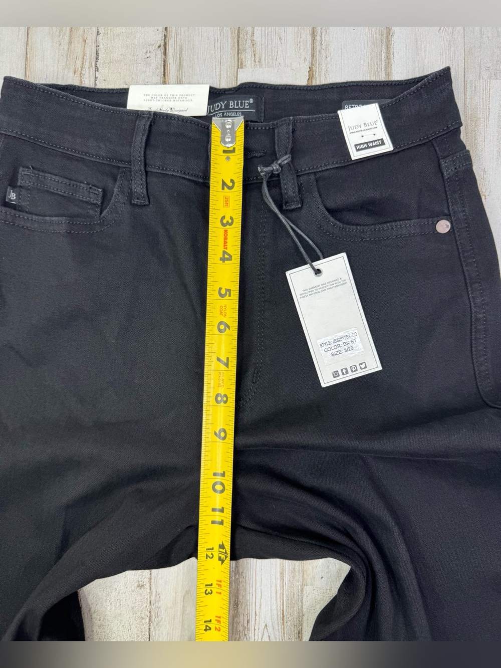 Judy Blue Jeans Womens 3/26 (26x35) Black High Rise Retro Wide Leg Fit NWT - Picture 7 of 11